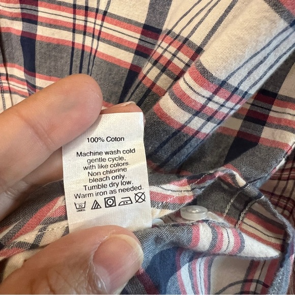 J. Crew summer plaid button down shirt XL - Picture 5 of 6